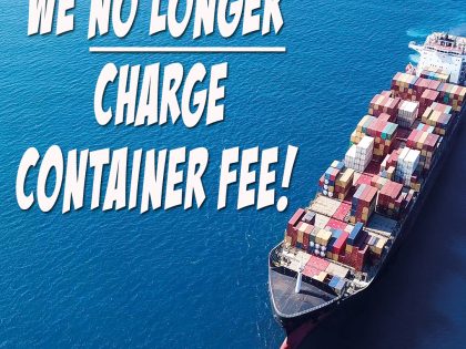 Great news – Shared Container Fee removed!